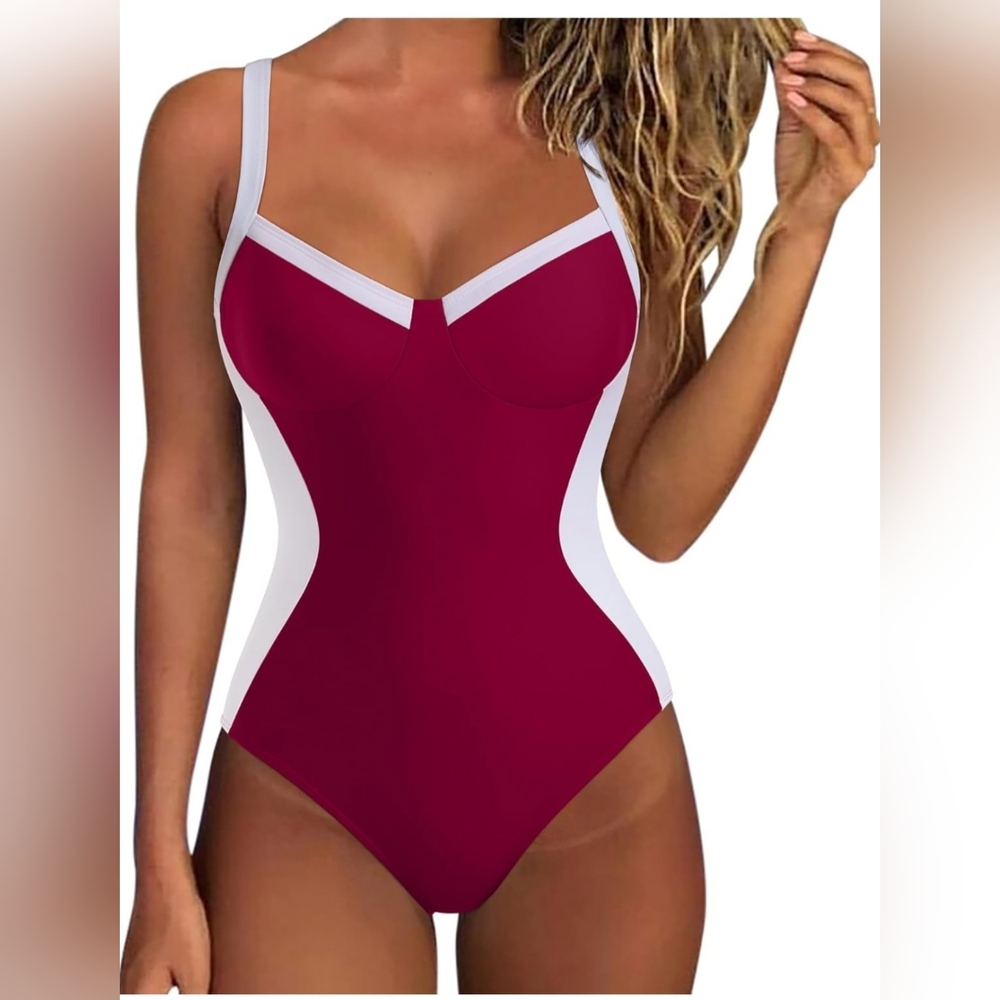 Suuksess Womens Tummy Control One Piece Swimsuit Crisscross Back Bathing Suit